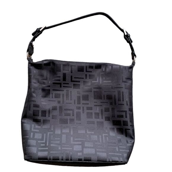 The
Limited Black Leather Nylon Print Large Shoulder Bag Size OS - Picture 3 of 13